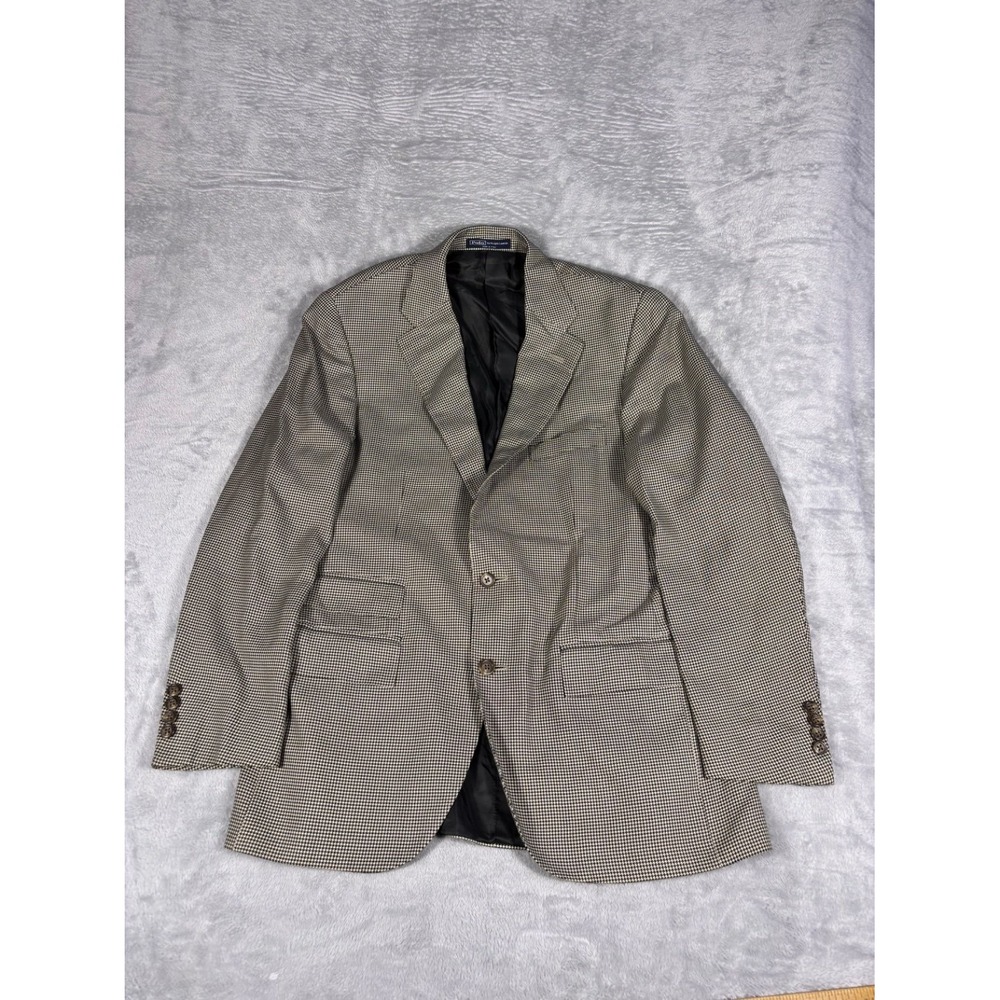 Vtg Polo by Ralph Lauren Blazer Silk Brown Men Size 40 Made in Italy